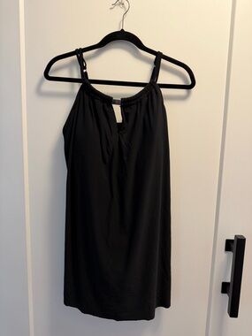 Aqua Green Black Halter Dress Bathing Suit